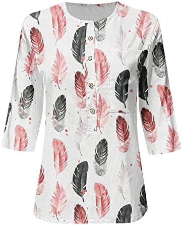 LYTRYCAMEV Дамски Блузи, начинът, по който Ежедневна Туника, Летни Модни Реколта Елегантни Ризи с Графичен Дизайн, Красиви Блузи, с кръгло деколте, Риза, Блуза