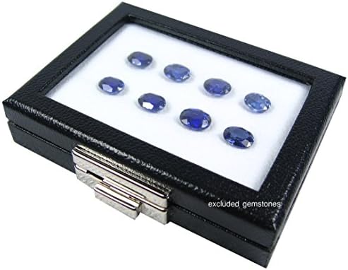 GOLbox Стъклен ГОРНИЯ Дисплей Ковчег за бижута със скъпоценни камъни, Витрина За съхранение на 8x10 см (3,1x3,9 ИНЧА), Сребрист Хром Подвижен замък
