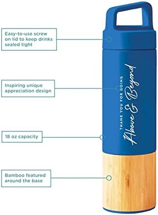 Бутилка за вода Cheersville 18 грама. Bamboo Impact - Изолиран от служителите Подарък с двойни стени от неръждаема стомана, в знак на признателност извън Похвала