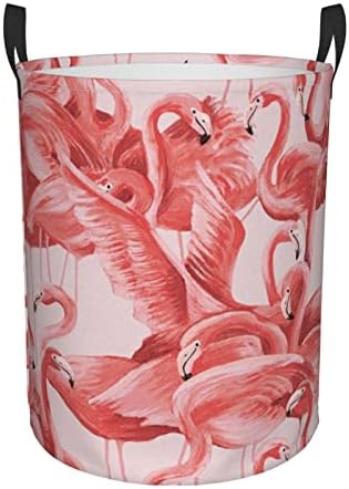 Кошница за дрехи Flamingo Кръгла Кошница За Дрехи С Дръжка За Пране на Бельо В Спалнята, Банята