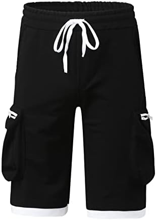 MIASHUI Големи и Високи Панталони-Карго за Мъже, Мъжки Ежедневни Панталони с висока Талия, Къси Панталони-Карго, Обикновен Панталон-с карго Джоб на съвсем малък
