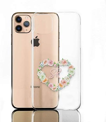 Персонализирани калъф за телефон Samsung Galaxy A90 5G (2019), Розова Първоначално Монограм във формата на Сърце и Цветове на Прозрачни твърди корици