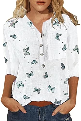 Ризи с дълъг ръкав за Жени, Модни Блуза, Блузи с Копчета, Тениска с Принтом, Ежедневни Дамски Риза Среден Размер, Ръкав