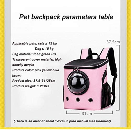 XCQ Чанта за котки, Автомобилна чанта за Коте, Чанта за носене, Дишаща Прозрачен Космически Раница за домашни любимци 112 (Цвят: кафяв)