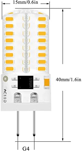 Двухконтактные led лампи с регулируема яркост G4, ac 110 (не се използва при ниско напрежение 12 В), 3 W (Еквивалентно на 20 W 30 W халогенна трековой лампа Т3), по-Топъл бял 3000 До, За домашно осветление, Озеленяване,