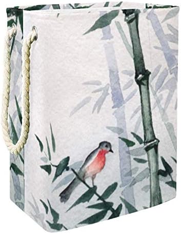Кошница за съхранение на бельо DJROW Традиционните японски птица, седнала на бамбукова дръжка, стъбло Вградена подплата с подвижни скоби, добре удерживающая Модерни?