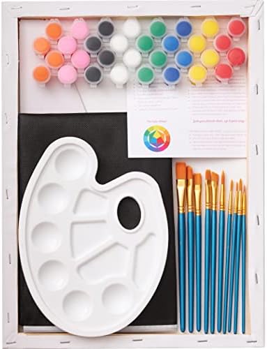 Комплект за рисуване върху платно с лилави огледални рибки - 12 x 16 (2 опаковки) и комплект за рисуване за възрастни - Комплект за парти с предварително нарисованным платно - Подарък за рожден ден