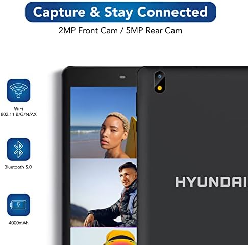 HYUNDAI HYtab Pro 8WB1 8-инчов Android таблет - FHD IPS екран с четырехъядерным процесор, 3 GB оперативна памет, 32 GB памет, Android 11, 2 Mp / 5 Mp, AX WiFi, черен