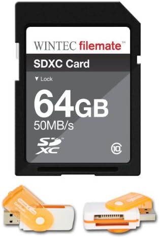 64 GB Високоскоростна карта памет с клас 10 SDXC 50 MB/сек. За видеокамера Sony HDR-CX130/B HDR-CX110. Идеален за висока скорост на заснемане и видео във формат HD. Идва с горещи предложения на 4 по-малко, всичко в