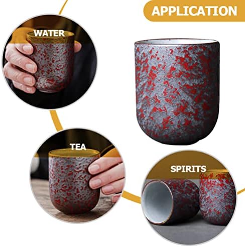 Hemoton Японски Керамични Чаши Чай: Чаши за Саке, Ретро Малки Чаши, Китайската Чаена Чаша Кунг-фу, Чаша за Пиене, Порцеланови Чаши за Пиене на Чай, Кафе, Вино, Бира
