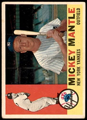 1960 Topps # 350 Мики Мэнтл Ню Йорк Янкис (Бейзболна картичка) СПРАВЕДЛИВИ Янкис
