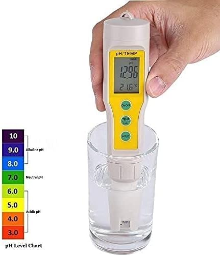 YUESFZ Точен Измерител на PH, Цифров LCD Измерване на PH-Точен Измерител на Качеството на Водата В Аквариума, Тестер на Вина, Дръжка-Анализатор, Дизайн 2-в-1, Практичен Детектор на Качеството на Водата