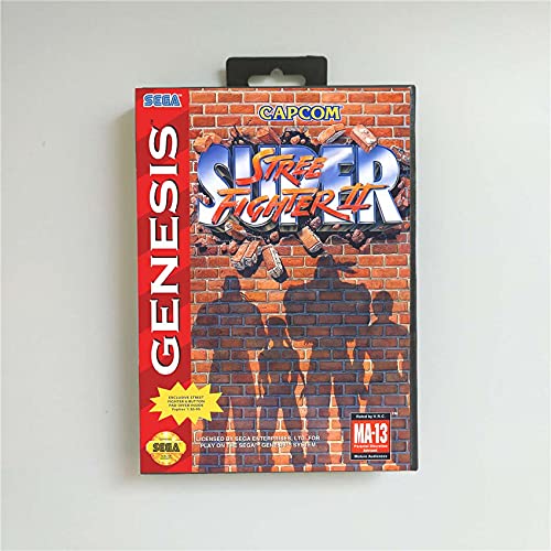 Aditi Super Street Game Fighter II - САЩ Калъф С Дребно скоростна 16 Битова игрална карта MD за игралната конзола Sega Megadrive Genesis (обвивка на САЩ, ЕС)