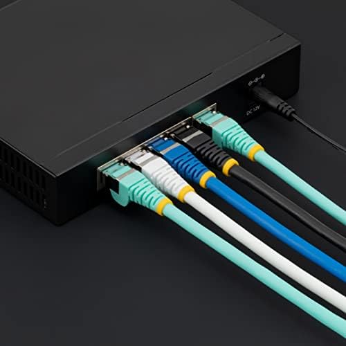 StarTech.com 9 фута Ethernet кабел основа cat6a с ниско съдържание на дим и без халогени (ХАЛОГЕННИ) - Мрежов пач кабел 10 Gigabit 500MHz 100W PoE RJ-45 S/FTP син цвят без довършителни без напрежение (NLBL-9F-основа