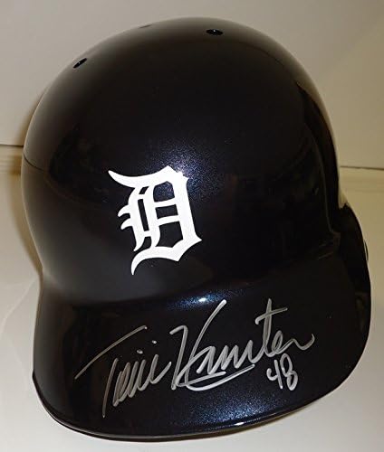 Автентичен Каска за отбивания Детройт Тайгърс с Автограф на Тория Хънтър от Детройт