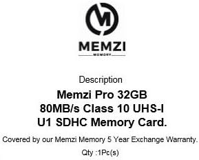 Карта памет MEMZI PRO 32GB Class 10 80 MB/SDHC карта за цифров фотоапарат Panasonic Lumix от сериите GF, GH, GM