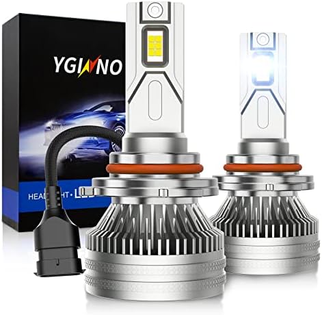 YGINNO 2023 Модернизирани led лампи 9006 HB4, 100 W 20000 Лумена, на 600% по-ярка 6500 К, студено бял led комплект за ремонт на фаровете, вентилатор за къси светлини, щепсела и да играе, адаптер не е необходимо, опаковки