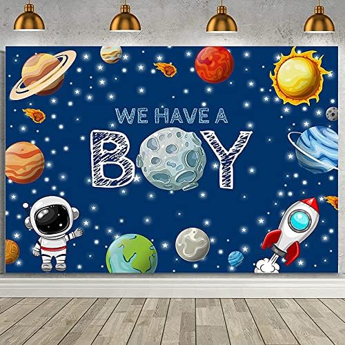 AIBIIN имаме Фон за момче за душата на детето Космически Тематичен Фон за душата на Детето Фон Космически Астронавт Galaxy Парти Планета, Галактика, на Фона на Космическите Украса за душата на детето Винил 7x5ft