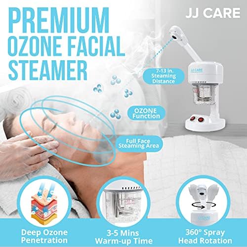 Отпариватели за лице JJ Care - Озоновия отпариватель за лице с въртяща се на 360 ° спрей за глава, функция за автоматично изключване Отпариватель за лице - Преносим отпариватель за дълбоко почистване на лице