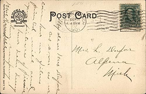 Ривърсайд Парк Индианаполис, щата Индиана, на оригинални старинни пощенска картичка 1907 г. съобщение