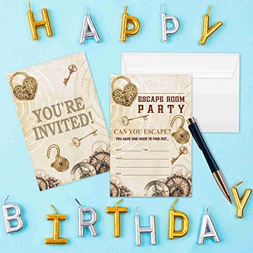 WUAWN 20 Загадъчните Покани на Рожден Ден в Пликове, пощенски Картички с поканата в стаята за почивка за момчетата и Момичета, Юноши, Деца, Аксесоари за рожден Ден - A034