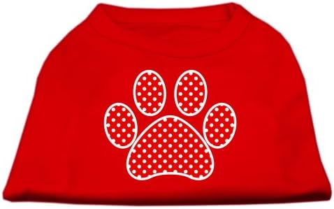 Тениска за кучета с шарени Лапи в червената швейцарската точка Red Sm (10)