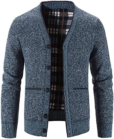Dudubaby Топъл Пуловер за Мъжка Мода, Всекидневни Жилетка С Ревера на Палтото е с Дълъг Ръкав, Тънък Вязаный Пуловер, Блузи, Големи Размери