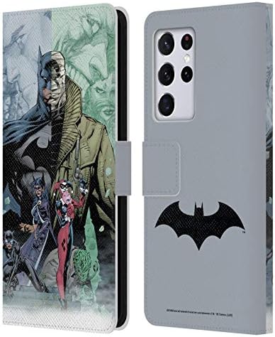 Дизайн на своята практика за главата Официално Лицензиран Батман DC Comics Замълчи, Известни Капаци за комикси Кожена Книга Калъф-джобен формат е Съвместим с Samsung Galaxy S21 Ultra 5G