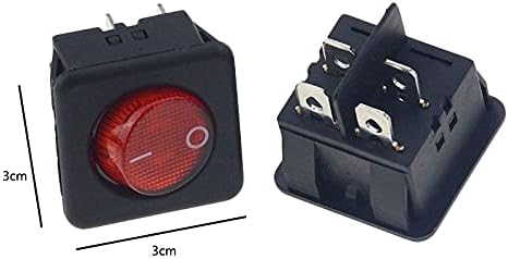 1 бр. RK1-05 Малък кулисный превключвател с подсветка, извънбордови ключа, 4 за контакт, Електронен Електромагнитен превключвател, Водоустойчив ключ ключ - (Цвят: зелен)