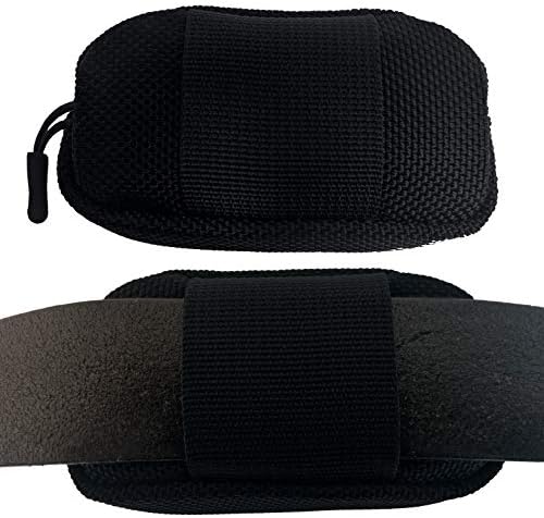 Малка водоустойчива чанта Spy Открий с цип - От дебел плат Оксфорд - Универсална чанта с линия за закрепване - Калъф за GPS тракер, калъф за кучешки яка - Черен