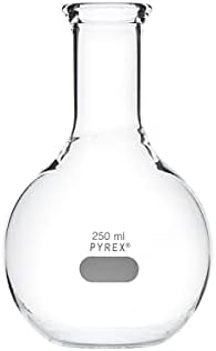 Термос за варене на ОГНЕУПОРНО стъкло 250 мл с Дълъг Провлак, Плоско Дъно и врата с приставка, 2 бр.
