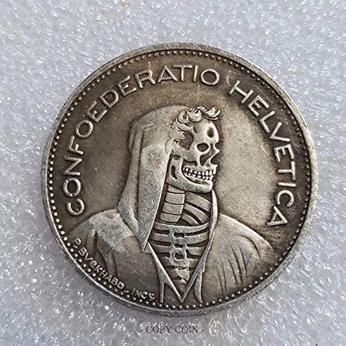 Копие от Никелова монета VanSP 1965-B Швейцария 5 Франка-Копие на Възпоменателни Монети на Скелета Монах Конфедерация Монета Скитници 4