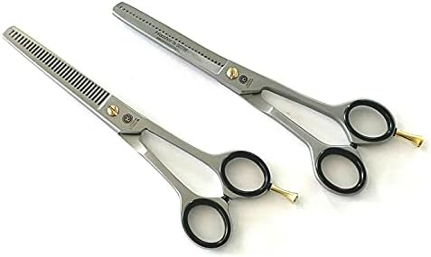 2 елемента НЕМСКИ Професионални Ножици За Филировки с Двойни и Единични Зъби 6,5