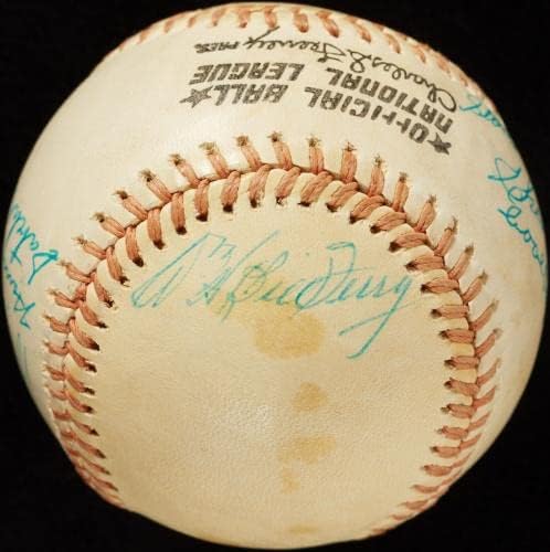 Чанта Пейдж 1970 г. за въвеждане в Залата на славата на Бейзбол с няколко Подписите на JSA COA - Бейзболни топки с автографи