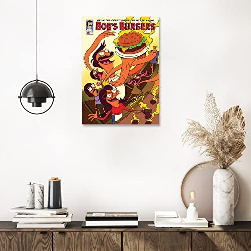 Maybort Плакат С Принтом Стенен Декор 12 x 18Bobs Merch Бургери за Хола Артистична Декорация на Дома