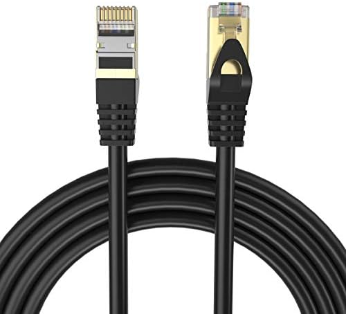 Ethernet кабел Tainston (10 фута) захранващ Кабел Cat7 Пач-кабел SSTP/SFTP С двойно екраниран 10-Gigabit мрежов кабел 600 Mhz