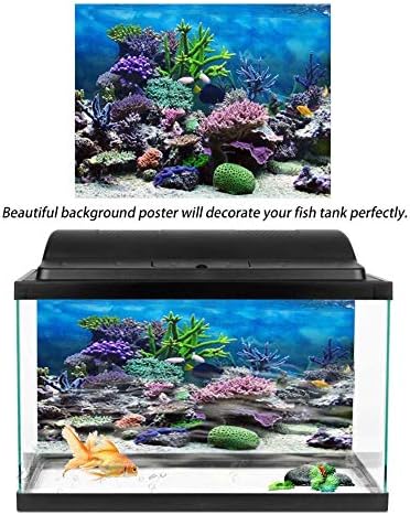 Плакат Qinlorgo за аквариум с Рибки - PVC Лепило Подводен Коралов Фон за Аквариум С Рибки Плакат Фон Декоративна хартия (6130 см)