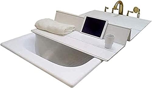 Топлоизолационни плочи за вана DYXIA, Сгъваема Прахоустойчив Тава за баня от PVC, Рафтове за съхранение, дебелина 0,6 см (Цвят: бял, размер: 1,5X0,8 м.)