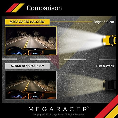 Комбинираната халогенни крушки за фаровете Mega Racer H7 за близкия и далечния светлина - Супер Бял 5000 До 12 55 W, ксенон, на база PX26d, клас на водонепропускливост IP68, Автомобилни Сменяеми лампи, опаковки от 4