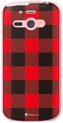Втора кожа В клетката Бъфало Червен цвят (прозрачни) Дизайн на влага/за телефон AQUOS ss 205SH/SoftBank SSH205-PCCL-277-Y310