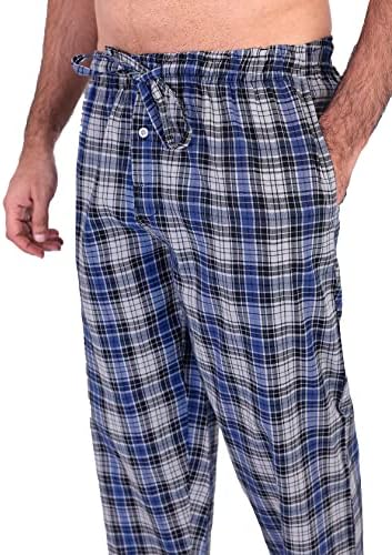 Пижамные панталони в клетка за мъже - Пижамные панталони от памук - Тъкани Пижами, Леки Панталони за почивка за мъже