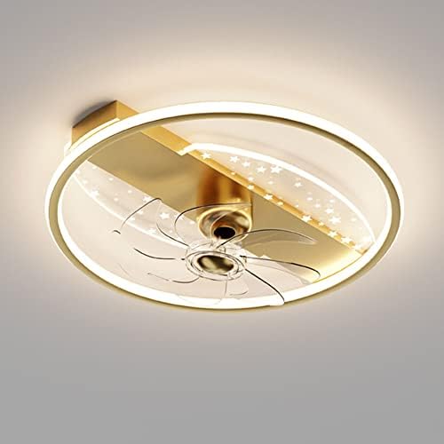 IBalody Модерен Златен Тавана лампа с Вентилатор LED Вентилатор на Тавана с Регулируема Яркост За помещения с Мощност 15 W, с Мотор Без Звук, Творчески Ултра-Вентилатор на
