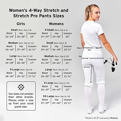 RIP-IT | Женски 4-Лентови Професионални Стрейчевые панталони за софтбол | Размери XS-XXL | Меки панталони за софтбол за жени