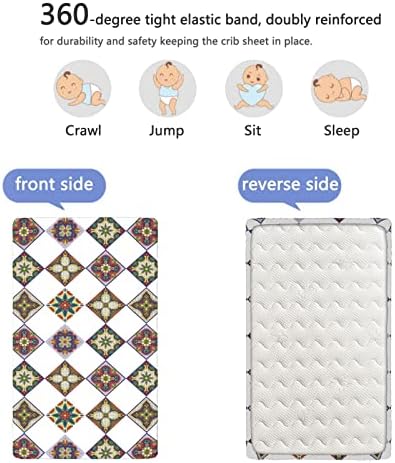 Кухненски Кърпи за яслите в стила на ацтеките, Портативни мини-Чаршафи за легла с Меки и Дишащи Кърпи-Чаршаф за матрак на детско креватче или Чаршаф за деца, 24 x 38, Многоцветен