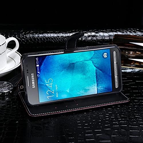 Калъф, Съвместим с Samsung Galaxy Xcover 3, Кожен флип калъф със слот за карта, стойка и магнитна закопчалка, Ретро-калъф за Samsung Galaxy Xcover 3