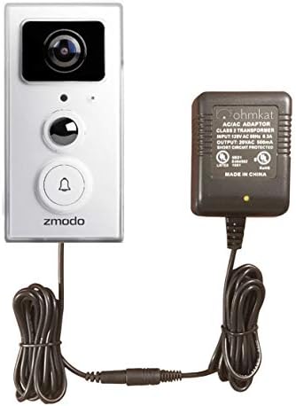 Източник на захранване видеодомофон OhmKat - Съвместим с Zmodo Greet - Не се изисква връзка - трансформатор, адаптер в комплекта захранване и захранване в един