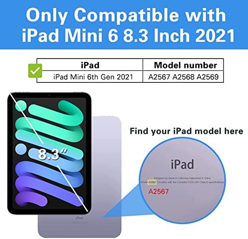 Калъф ProCase за iPad Mini 6 8,3 инча 2021, в комплект с (2) защитно фолио за екрана ProCase iPad Mini 6 8,3 инча 2021