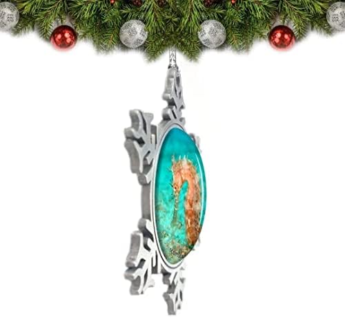 Умсуфа, Аризона, Скотсдейл, морски аквариум, морско конче, САЩ, Коледно украшение, висулка във формата на дърво, кристал метален сувенир, подарък