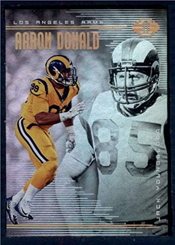 2018 Панини Illusions Футбол 68 Аарон Доналд / Джак Янгблад Официалната търговска картичка NFL Лос Анджелис Рэмс