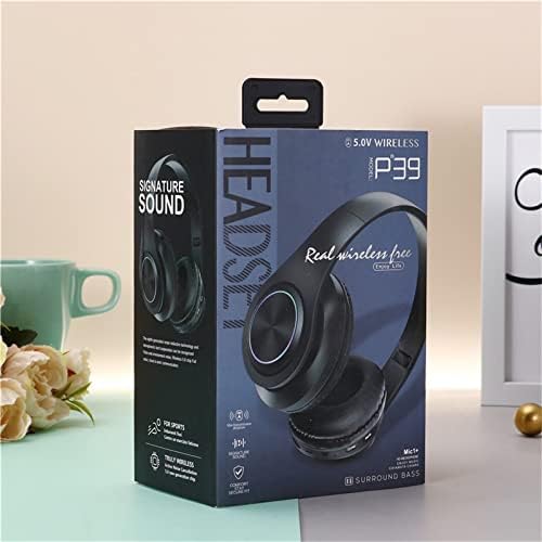 Безжични слушалки Bluetooth слушалки, Монтирани върху главата на Сгъваеми TWS-Слушалки, Слот Bluetooth слушалки 5.0 Слушалки с функция FM/TF карти, вграден микрофон, Слушалки с шумопотискане C
